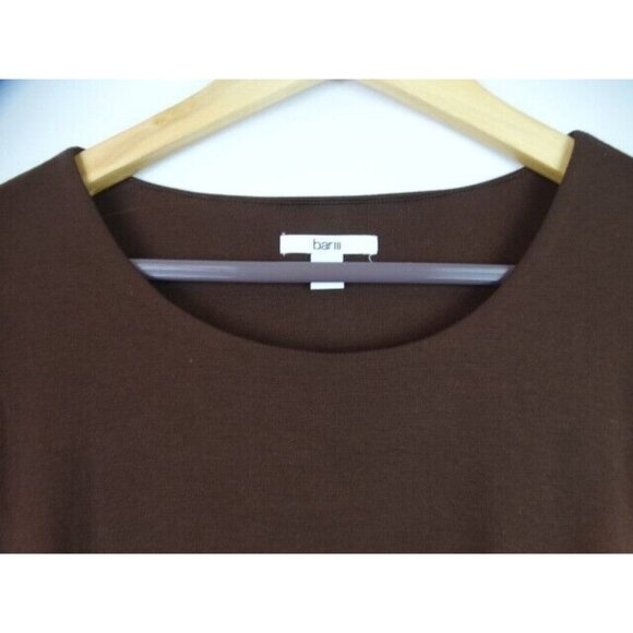 Bar III Women's Crop Top Plus Size 3X Brown Bodycon Long Sleeve Cropped Shirt - Picture 2 of 9